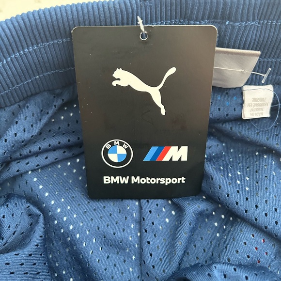 Puma BMW Motorsport Mesh Retro Shorts Blue Mens Large - Picture 4 of 10
